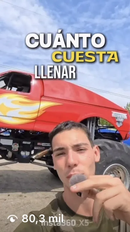 Vídeo viral de American Motor Show: «cuánto cuesta llenar» un monster truck, 80,3 mil reproducciones